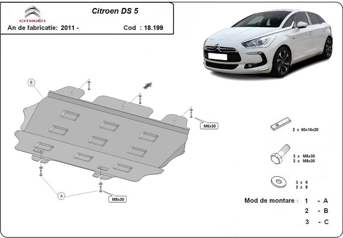 Cubre cárter metálico Citroën DS5 (2011-actualidad) a medida