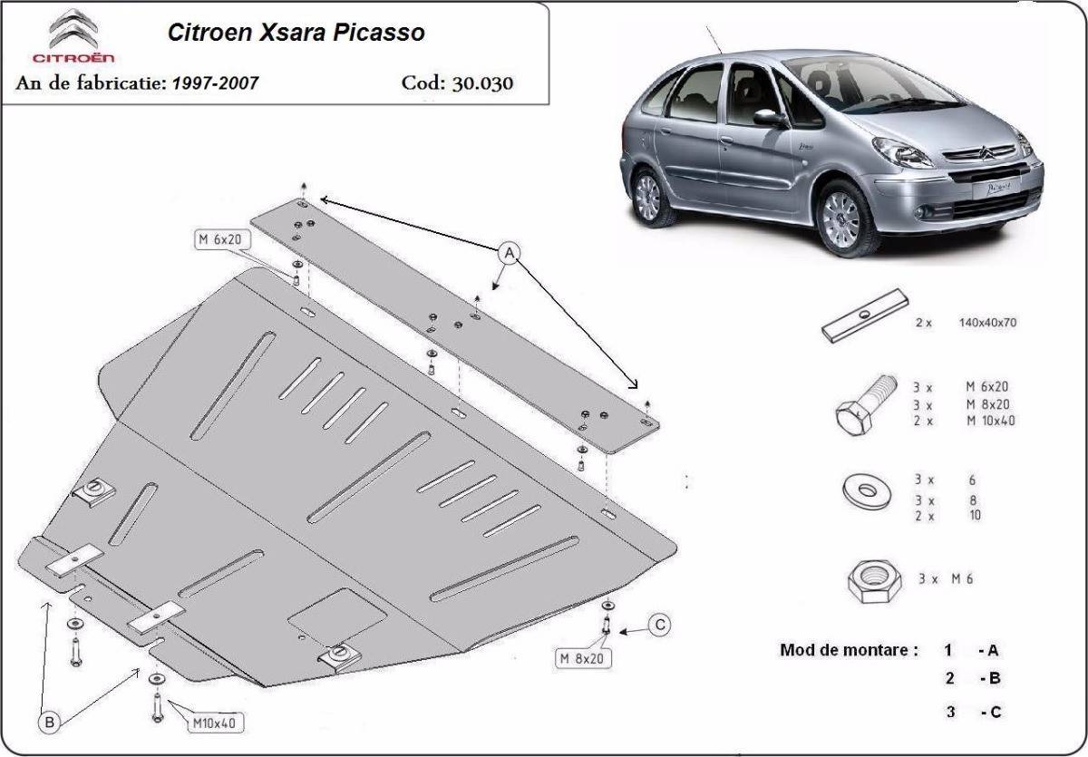 Cubre cárter metálico Citroën Xsara Picasso (1999-2007) a medida