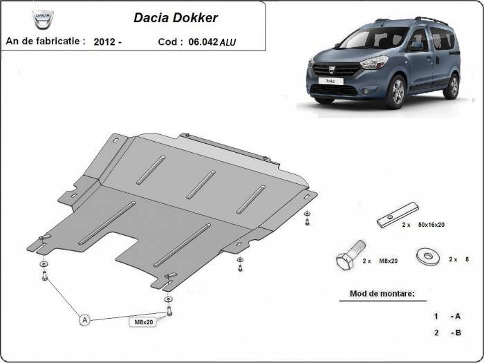 Cubre cárter Aluminio Dacia Dokker "06.042ALU" (2012-actualidad) a medida