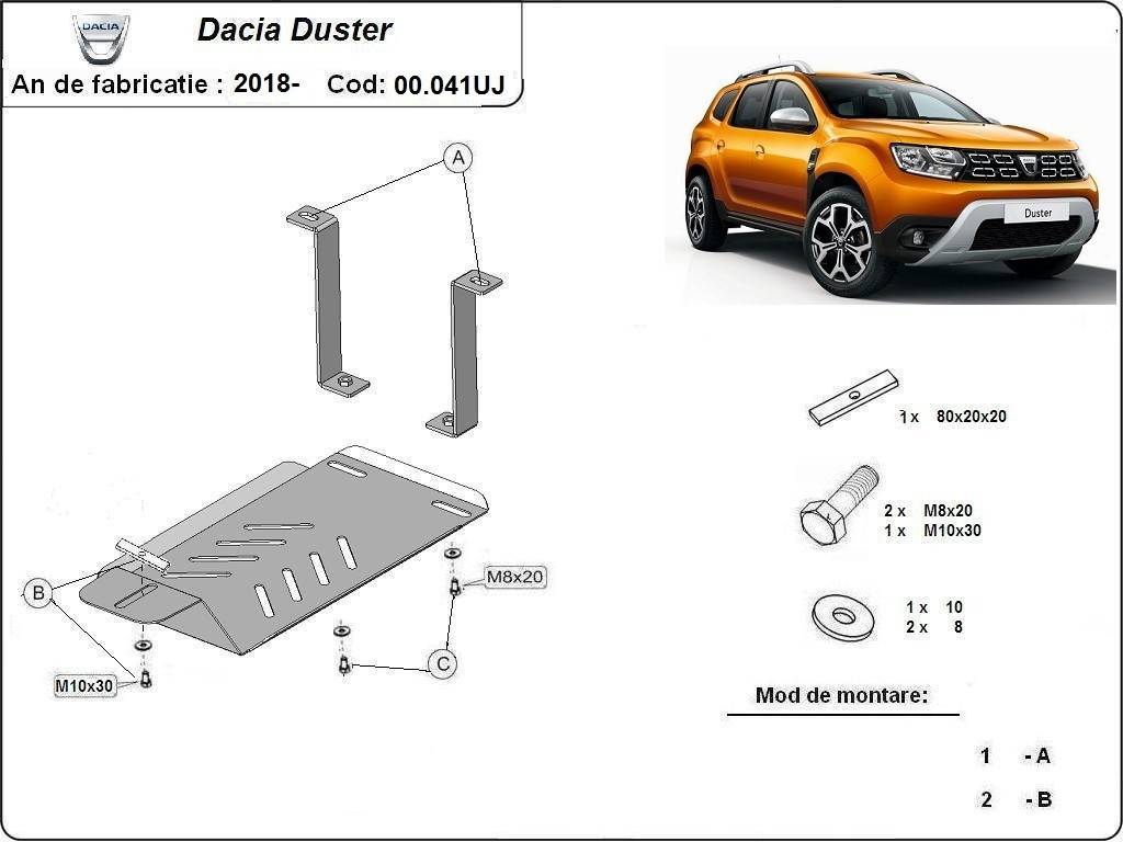 Protección del Diferencial Trasero Dacia Duster 4x4 "00.041UJ" (2018-actualidad)