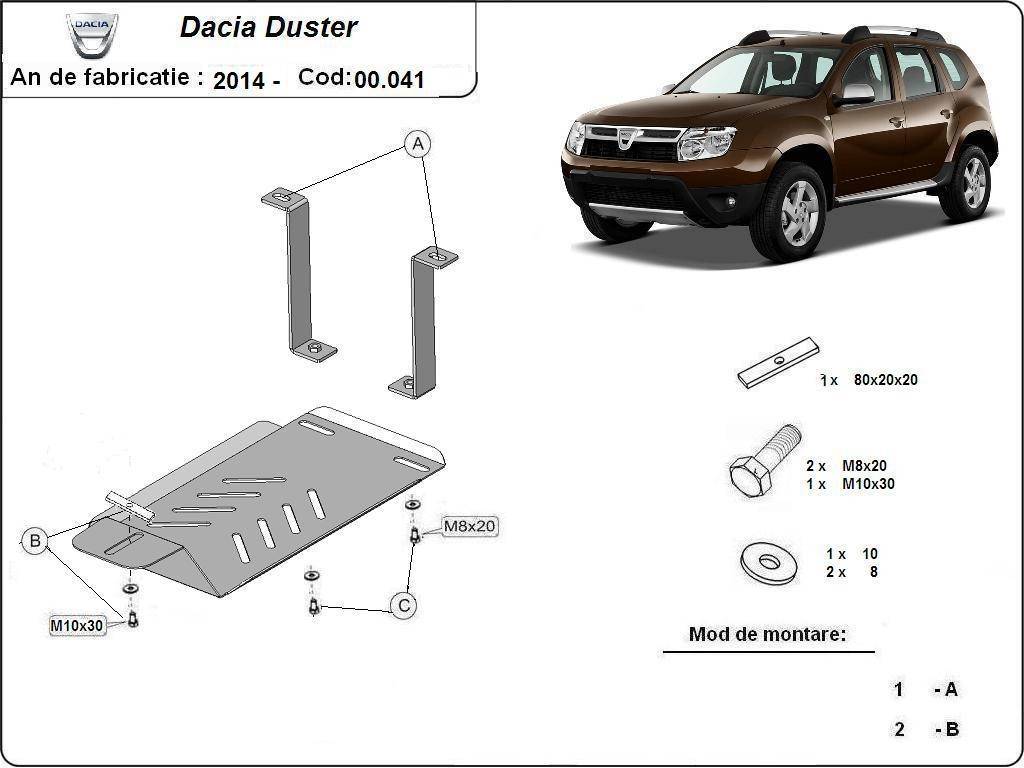 Protección del Diferencial Trasero Dacia Duster 4x4 "00.041UJ" (2014-2017)
