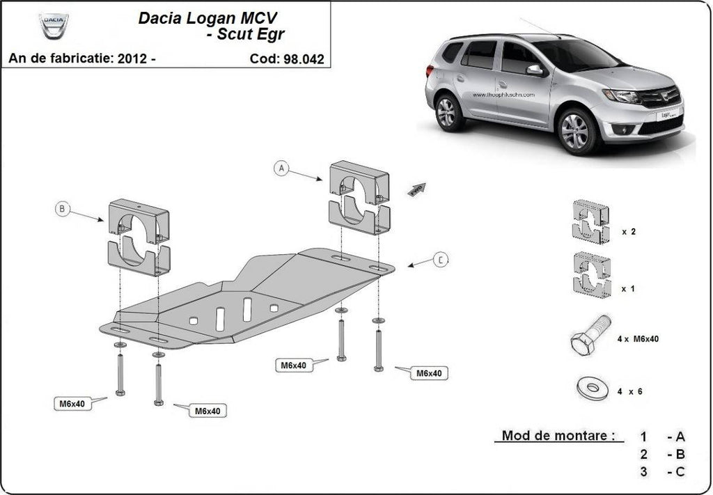 Cubre Metálico Para el Sistema Stop & Go, EGR Dacia Logan MCV (2012-2020)