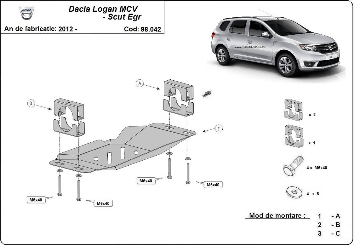 Cubre Metálico Para el Sistema Stop & Go, EGR Dacia Logan MCV (2012-2020)