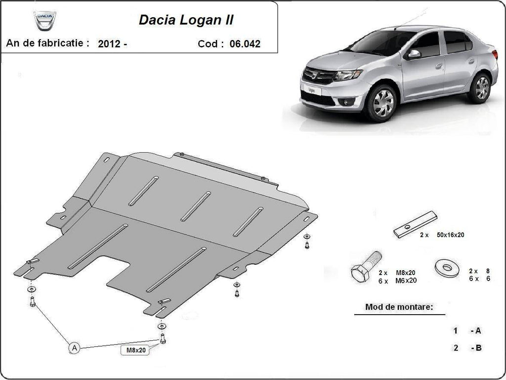 Cubre cárter metálico Dacia Logan 2 (2012-2020) a medida