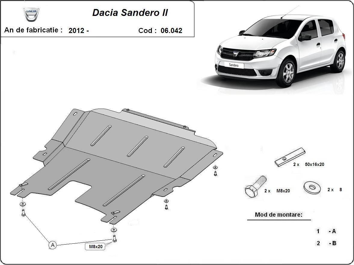 Cubre cárter metálico Dacia Sandero 2 (2012-2020) a medida