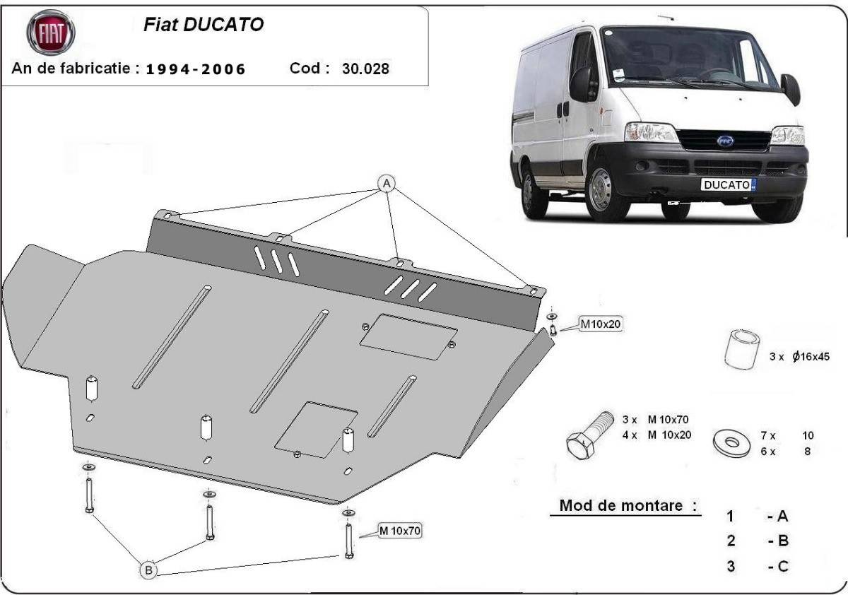 Cubre cárter metálico Fiat Ducato (1994-2006) a medida