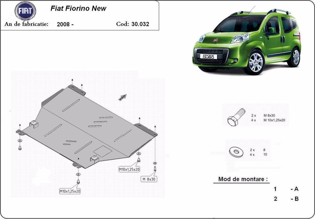 Cubre cárter metálico Fiat Fiorino (2008-actualidad) a medida