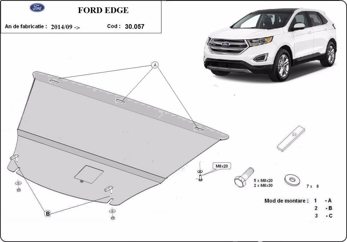 Cubre cárter metálico Ford Edge (2014-actualidad) a medida