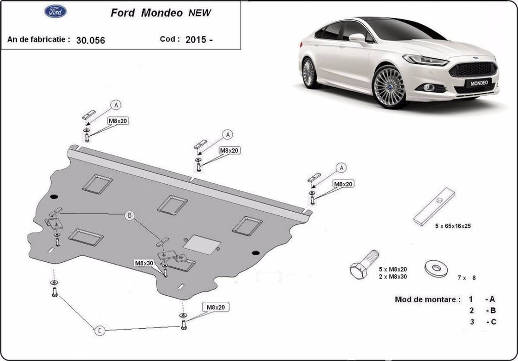 Cubre cárter metálico Ford Mondeo 5 (2015-actualidad) a medida
