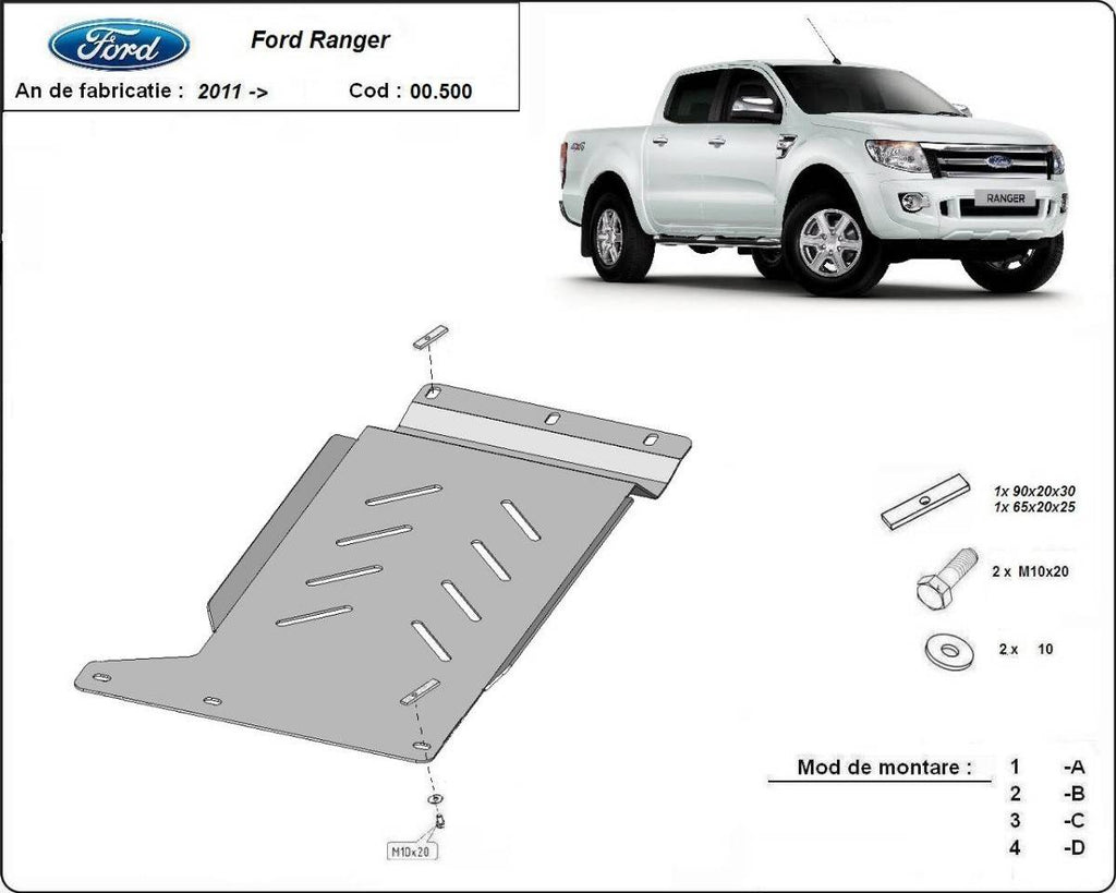 Protección de Caja de Cambios Ford Ranger (2011-2022)