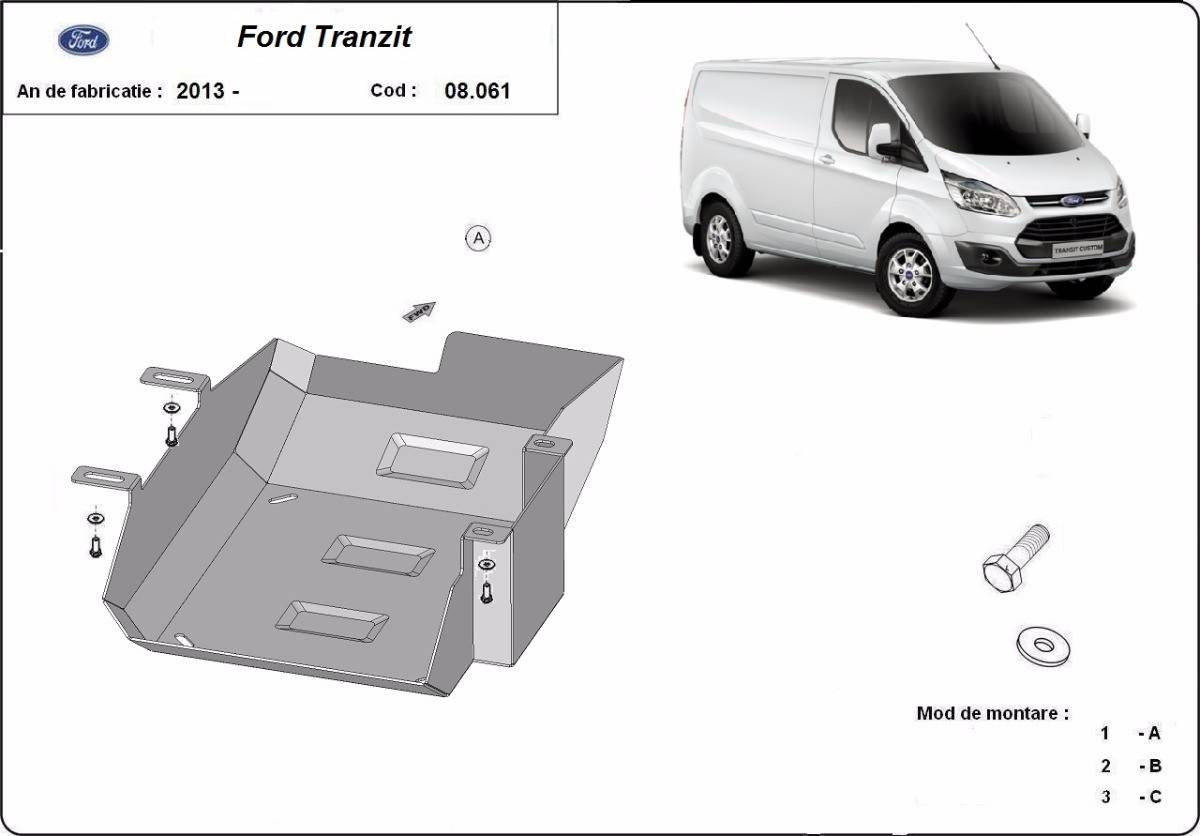 Protección del Depósito de Adblue Ford Transit Custom "08.061-BLU" (2013-2019)