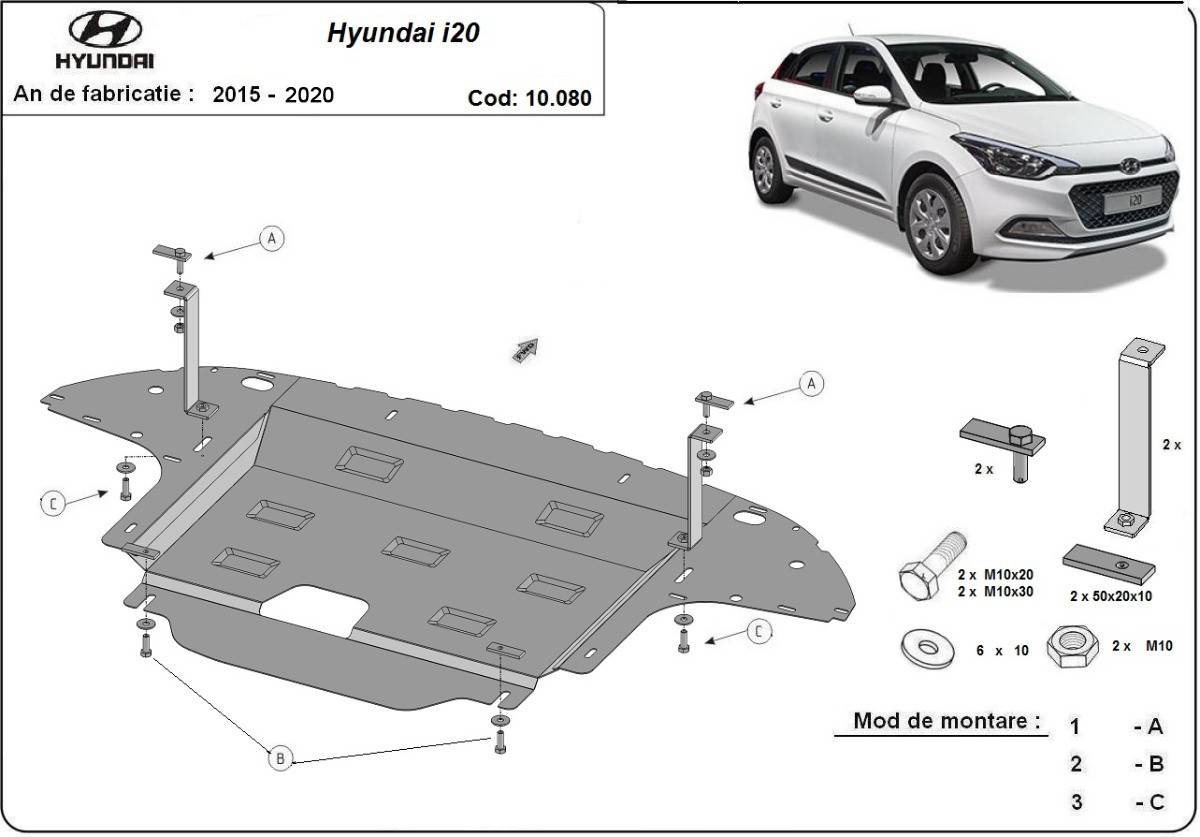 Cubre cárter metálico Hyundai i20 (2015-2020) a medida