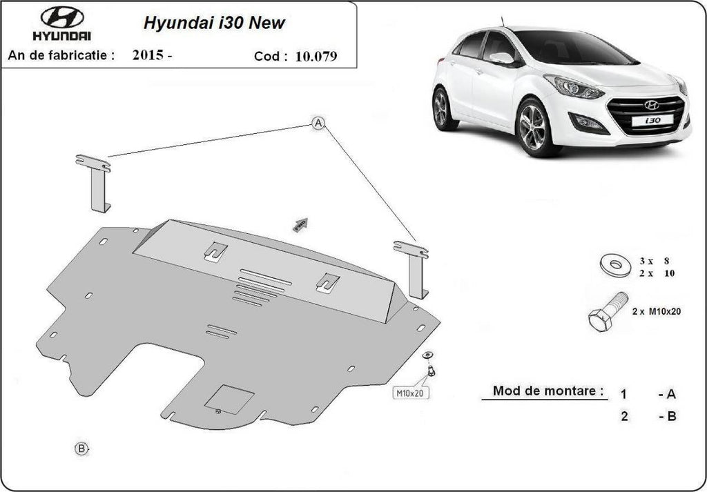 Cubre cárter metálico Hyundai I30 (2015-2016) a medida