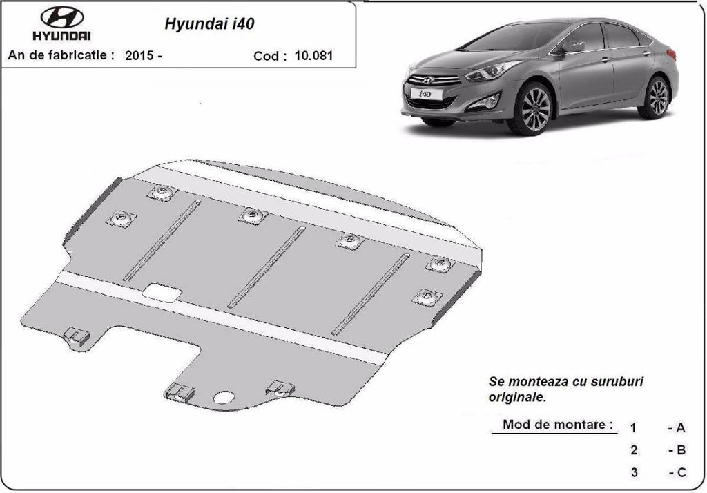 Cubre cárter metálico Hyundai i40 (2015-2019) a medida