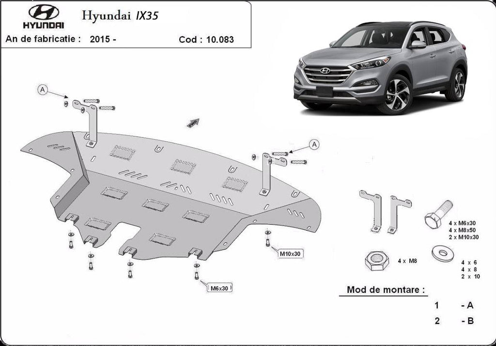 Cubre cárter metálico Hyundai IX35 (2015-2020) a medida
