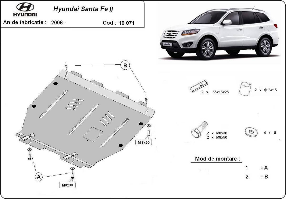 Cubre cárter metálico Hyundai Santa Fe (2006-2011) a medida