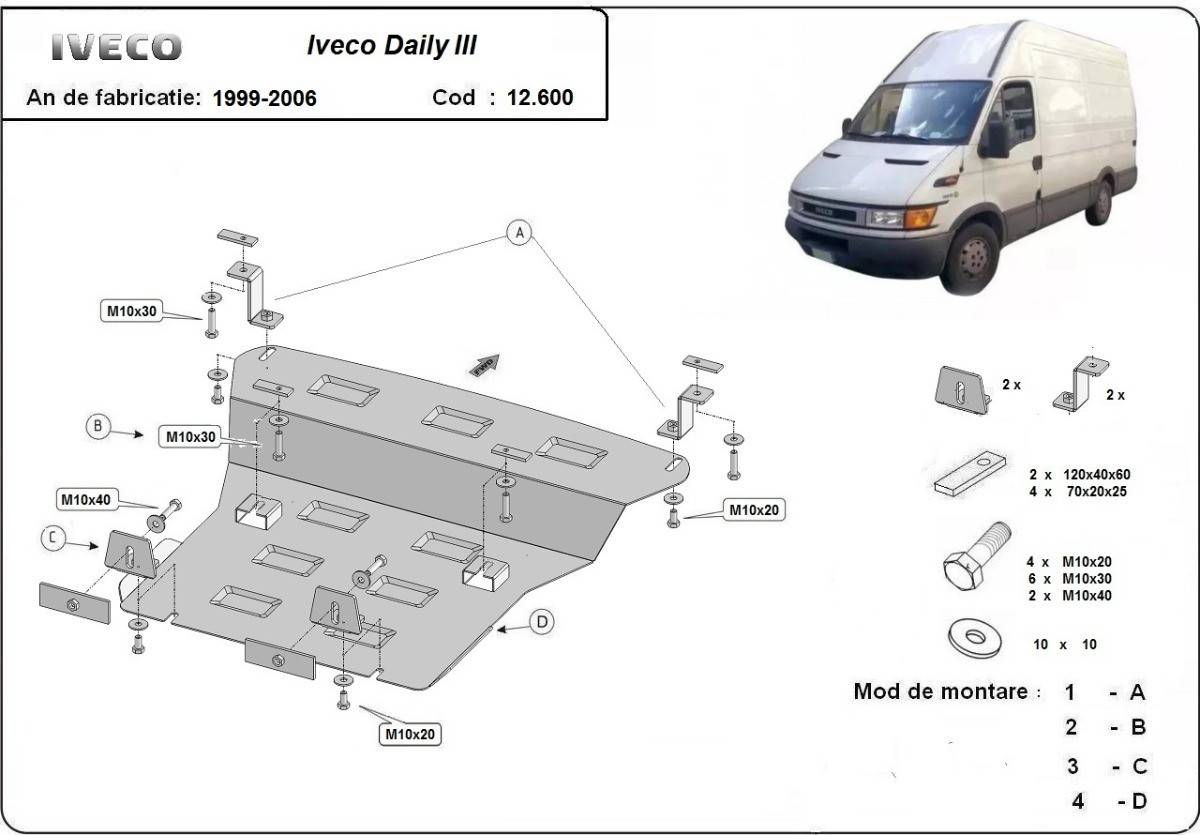 Cubre cárter metálico Iveco Daily 3 (1999-2006) a medida