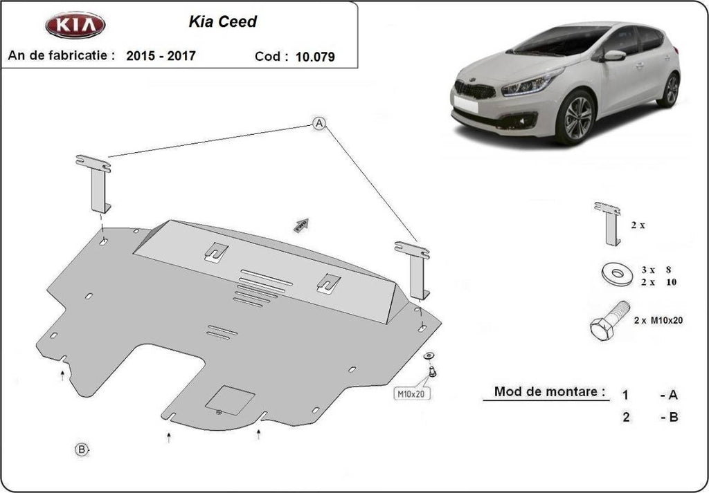 Cubre cárter metálico Kia Ceed (2015-2017) a medida