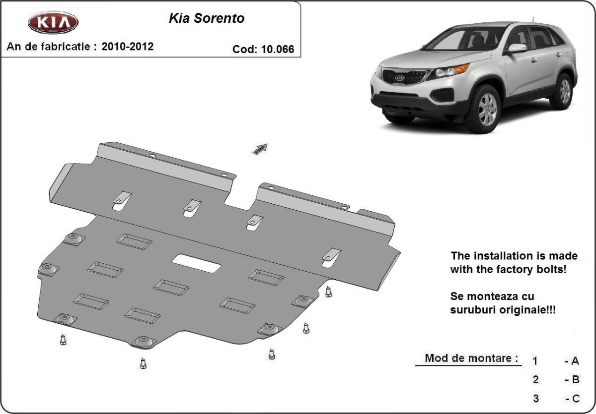 Cubre cárter metálico Kia Sorento (2010-2012) a medida