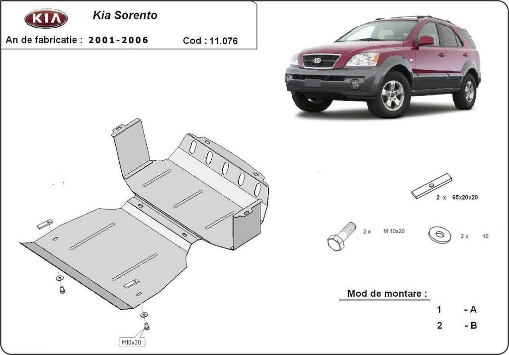 Cubre cárter metálico Kia Sorento (2002-2006) a medida