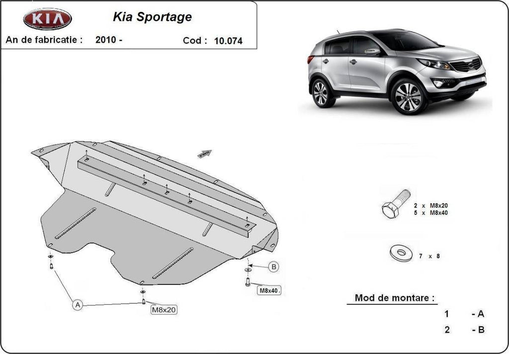 Cubre cárter metálico Kia Sportage (2010-2015) a medida