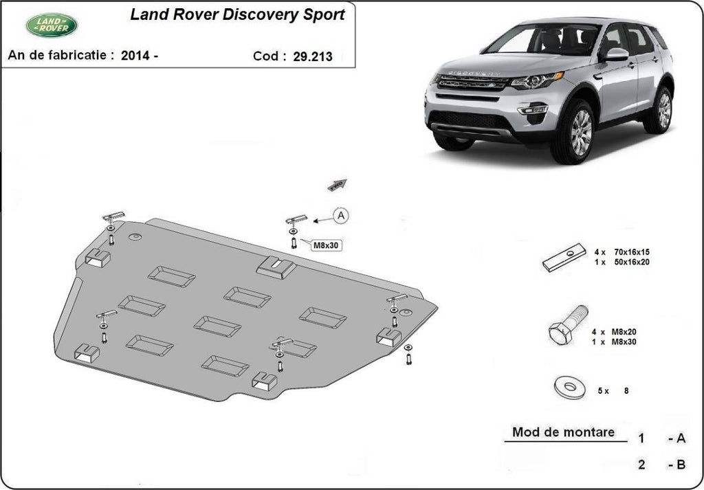 Cubre cárter metálico Land Rover Discovery Sport (2014-2022) a medida