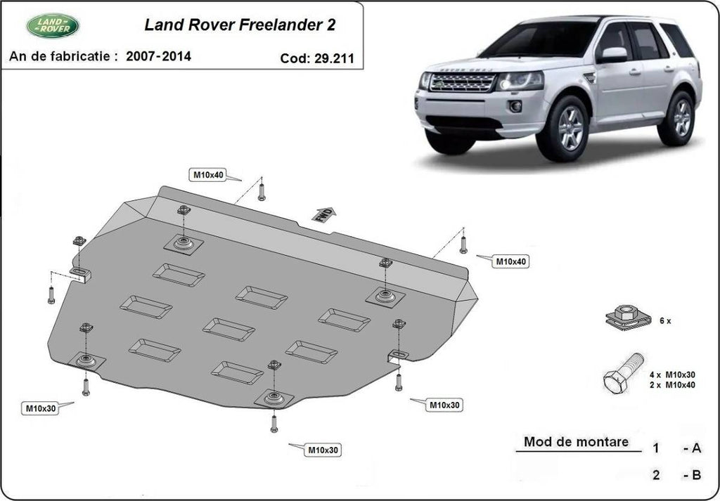 Cubre cárter metálico Land Rover Freelander 2 (2007-2014) a medida