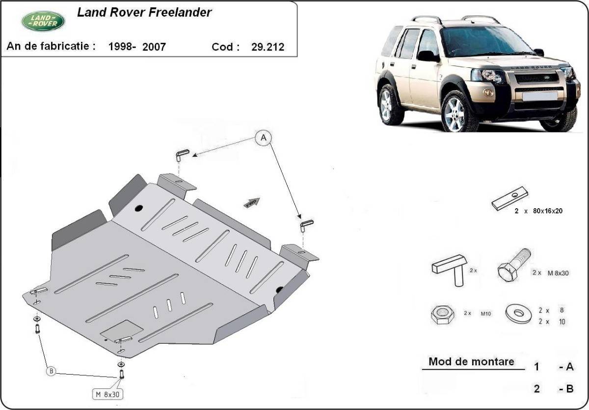 Cubre cárter metálico Land Rover Freelander 1 (1998-2007) a medida