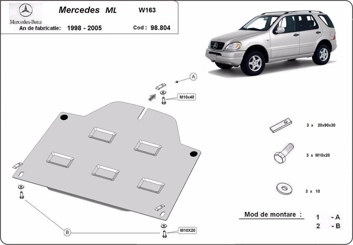 Protección del Diferencial Trasero Mercedes ML W163 (1998-2005)
