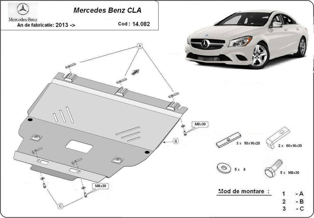 Cubre cárter metálico Mercedes CLA X117 (2013-2019) a medida