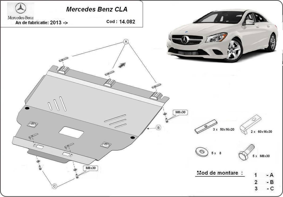 Cubre cárter metálico Mercedes CLA X117 (2013-2019) a medida