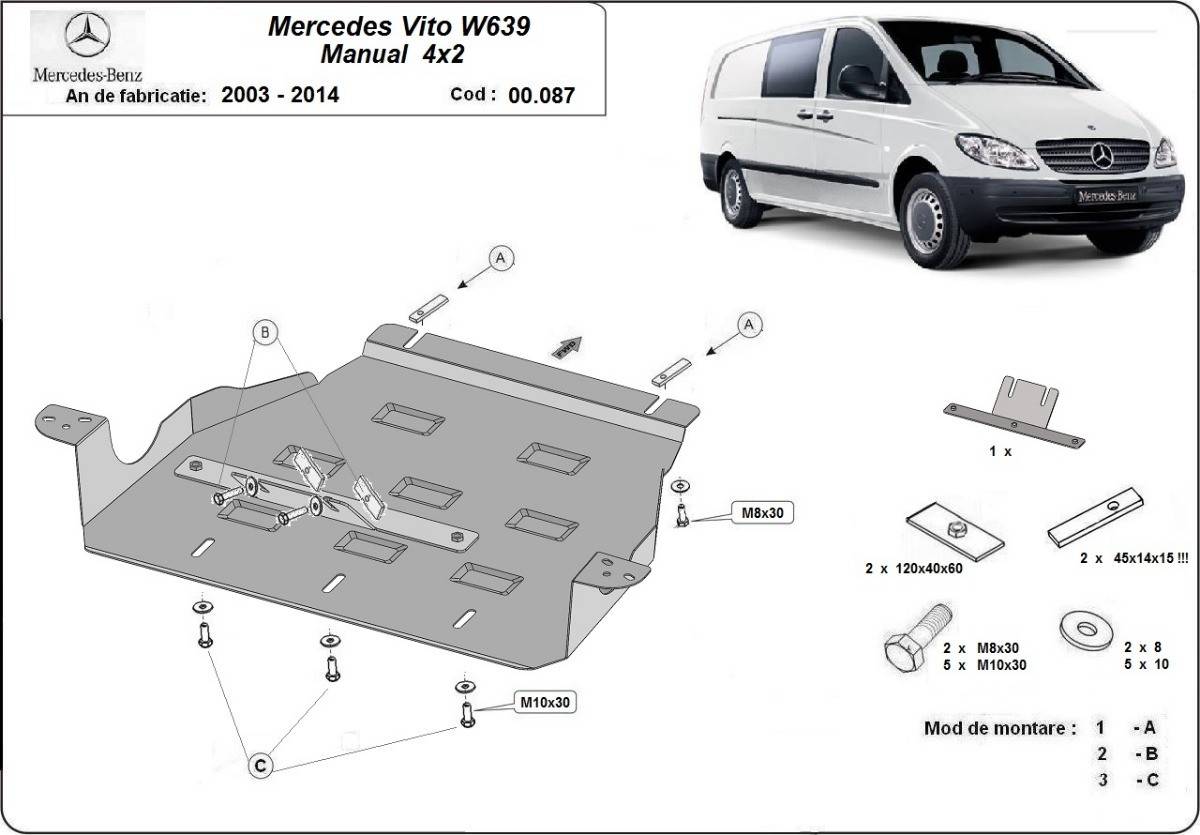 Protección de Caja de Cambios Mercedes Vito W639 - 2.2 D 4x2 (2003-2014)