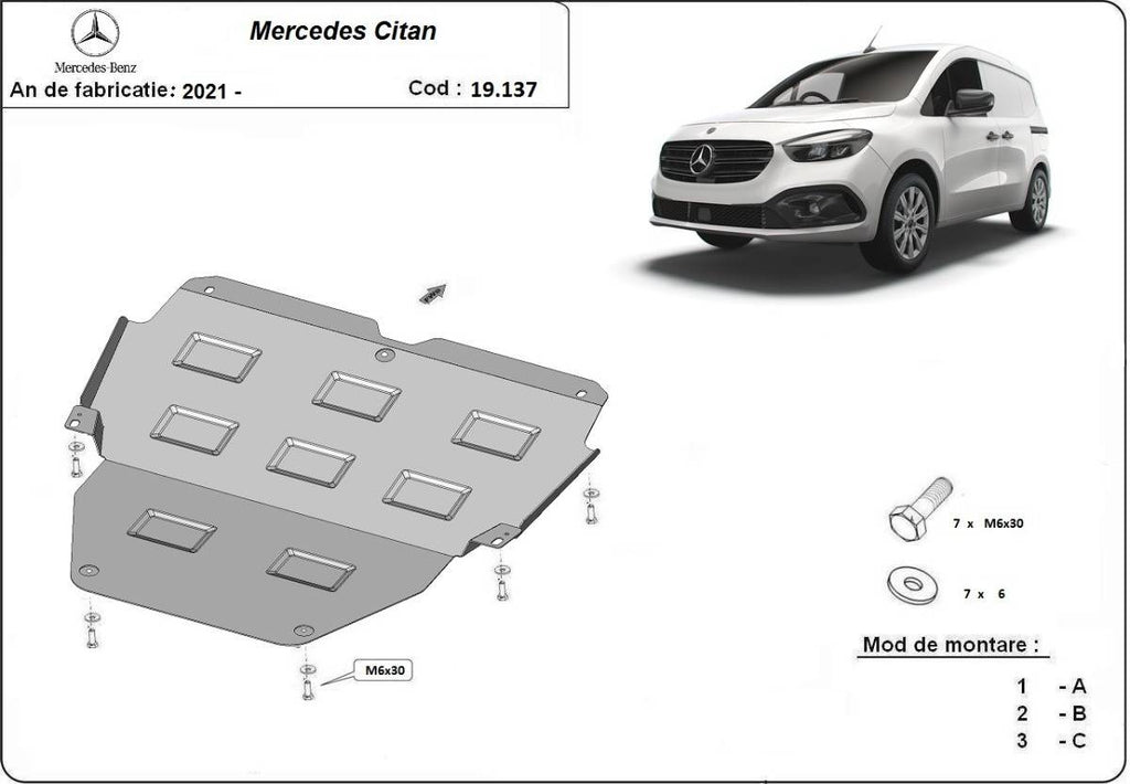 Cubre cárter metálico Mercedes Citan (2021-2022) a medida