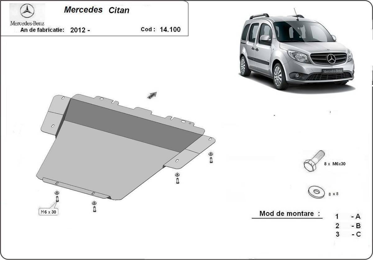 Cubre cárter metálico Mercedes Citan (2012-2021) a medida