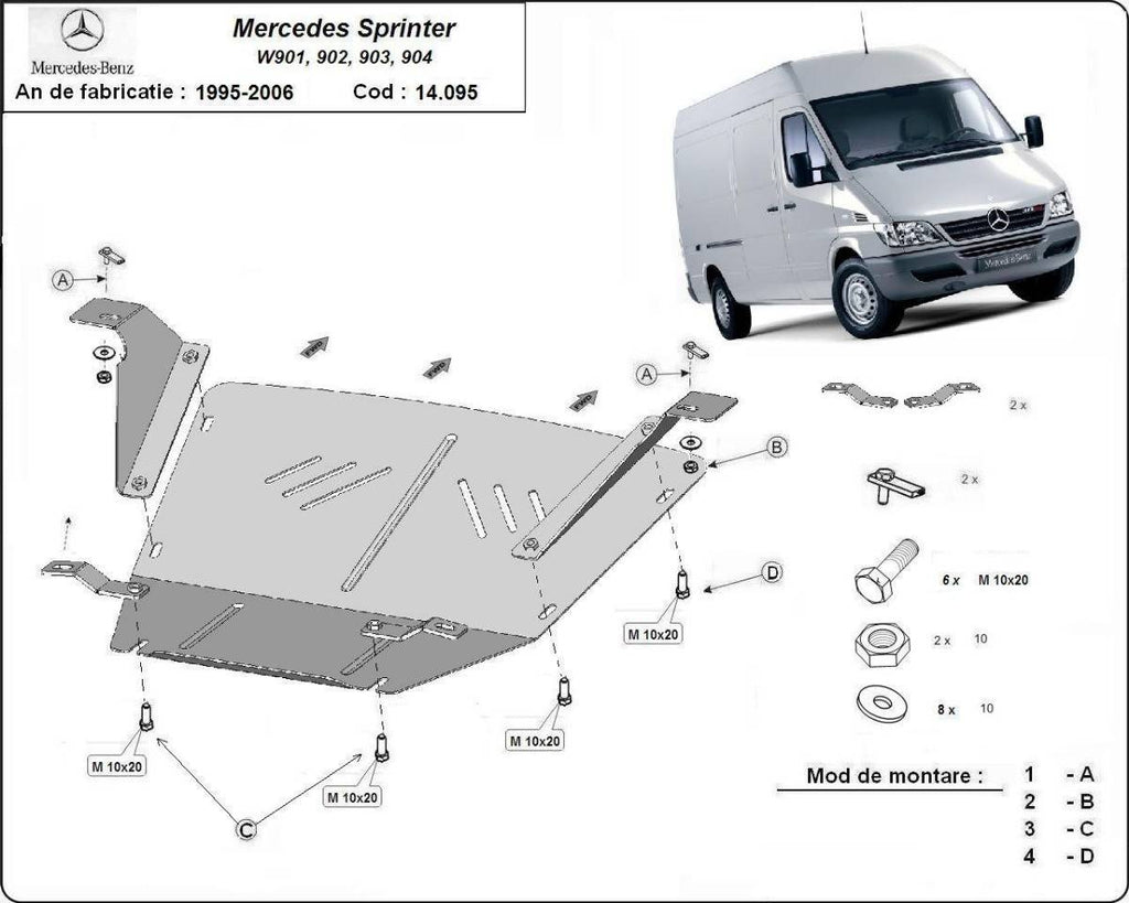 Cubre cárter metálico Mercedes Sprinter (1995-2006) a medida