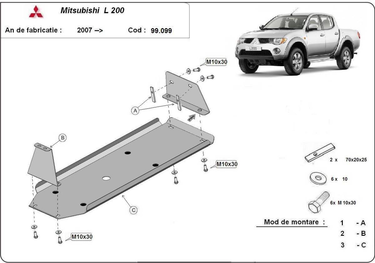Protección del Depósito de Combustible Mitsubishi L 200 (2005-2015)