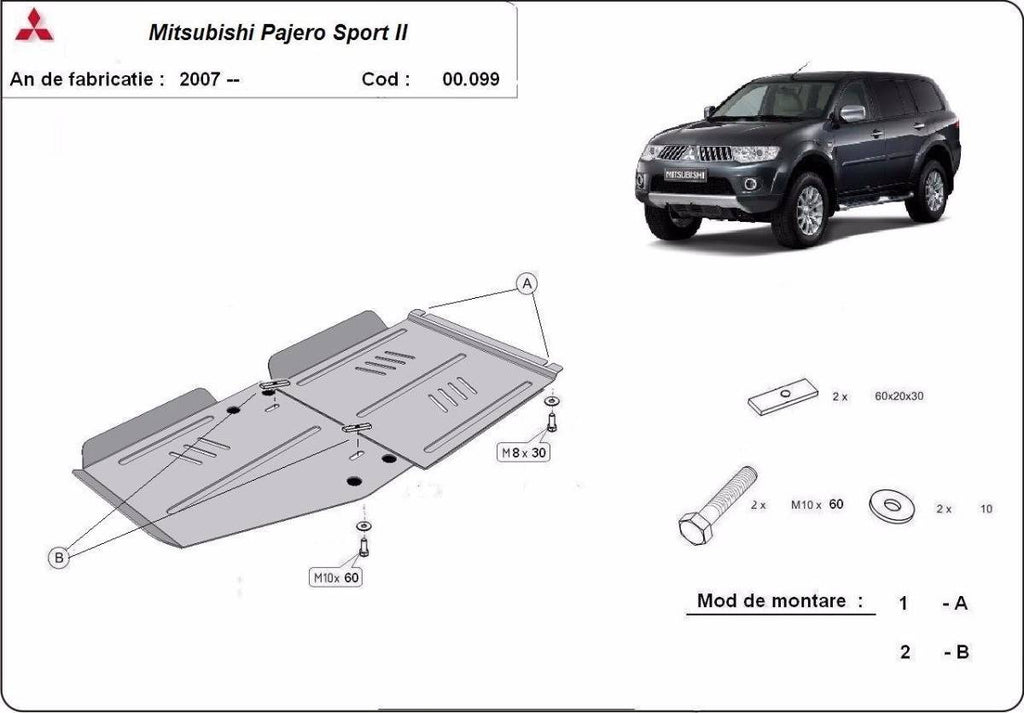 Protección de Caja de Cambios Mitsubishi Pajero Sport 2 (2008-2016)