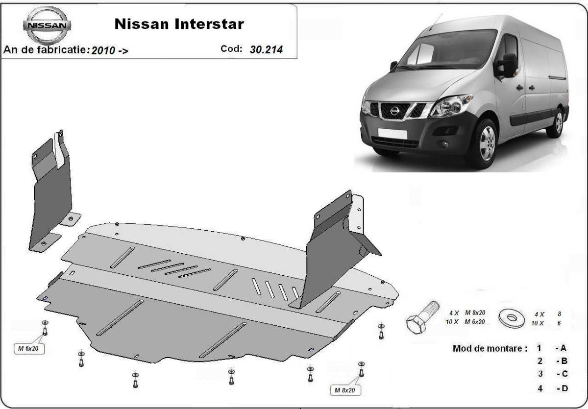 Cubre cárter metálico Nissan Interstar (2010-2022) a medida