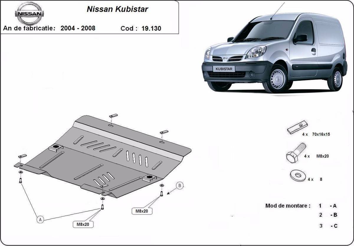 Cubre cárter metálico Nissan Kubistar (2004-2008) a medida