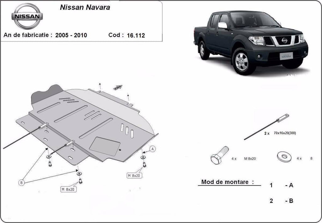 Cubre cárter metálico Nissan Navara (2005-2015) a medida