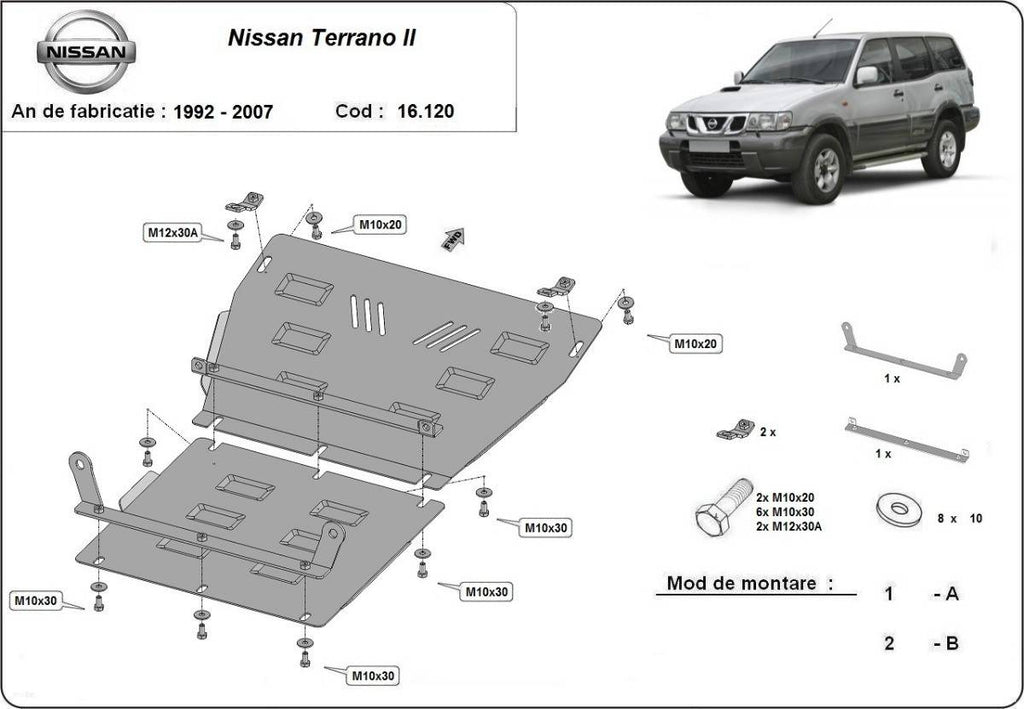 Cubre cárter metálico Nissan Terrano II (1992-2007) a medida