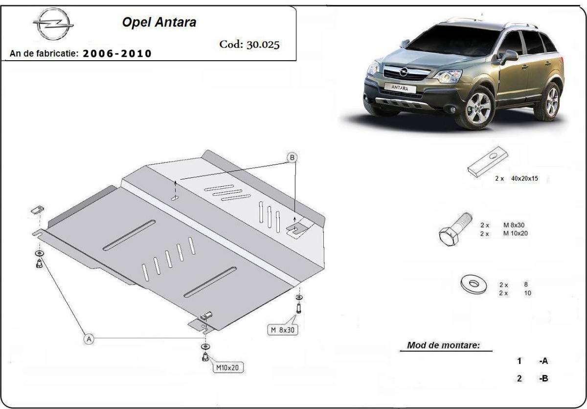 Cubre cárter metálico Opel Antara (2006-2010) a medida