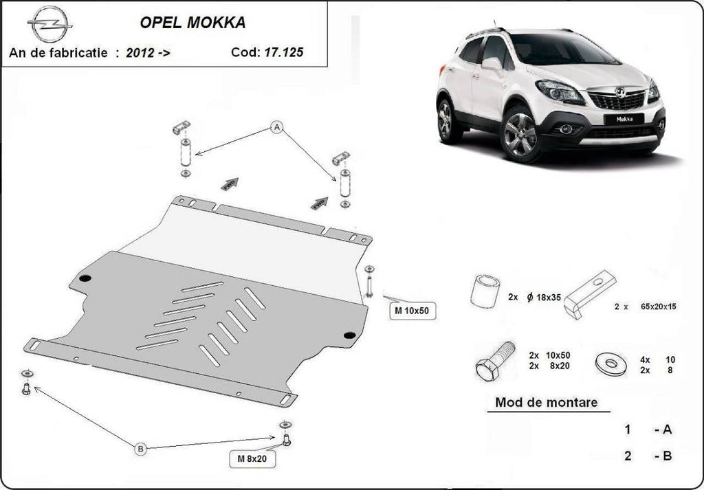 Cubre cárter metálico Opel Mokka (2012-2019) a medida