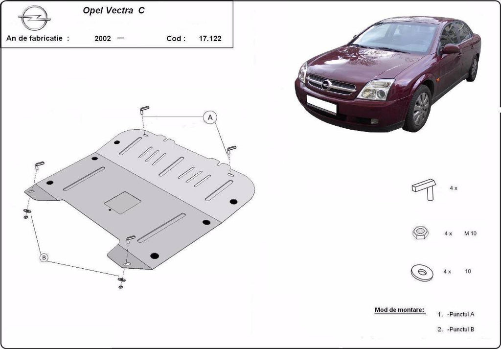 Cubre cárter metálico Opel Vectra C (2002-2008) a medida