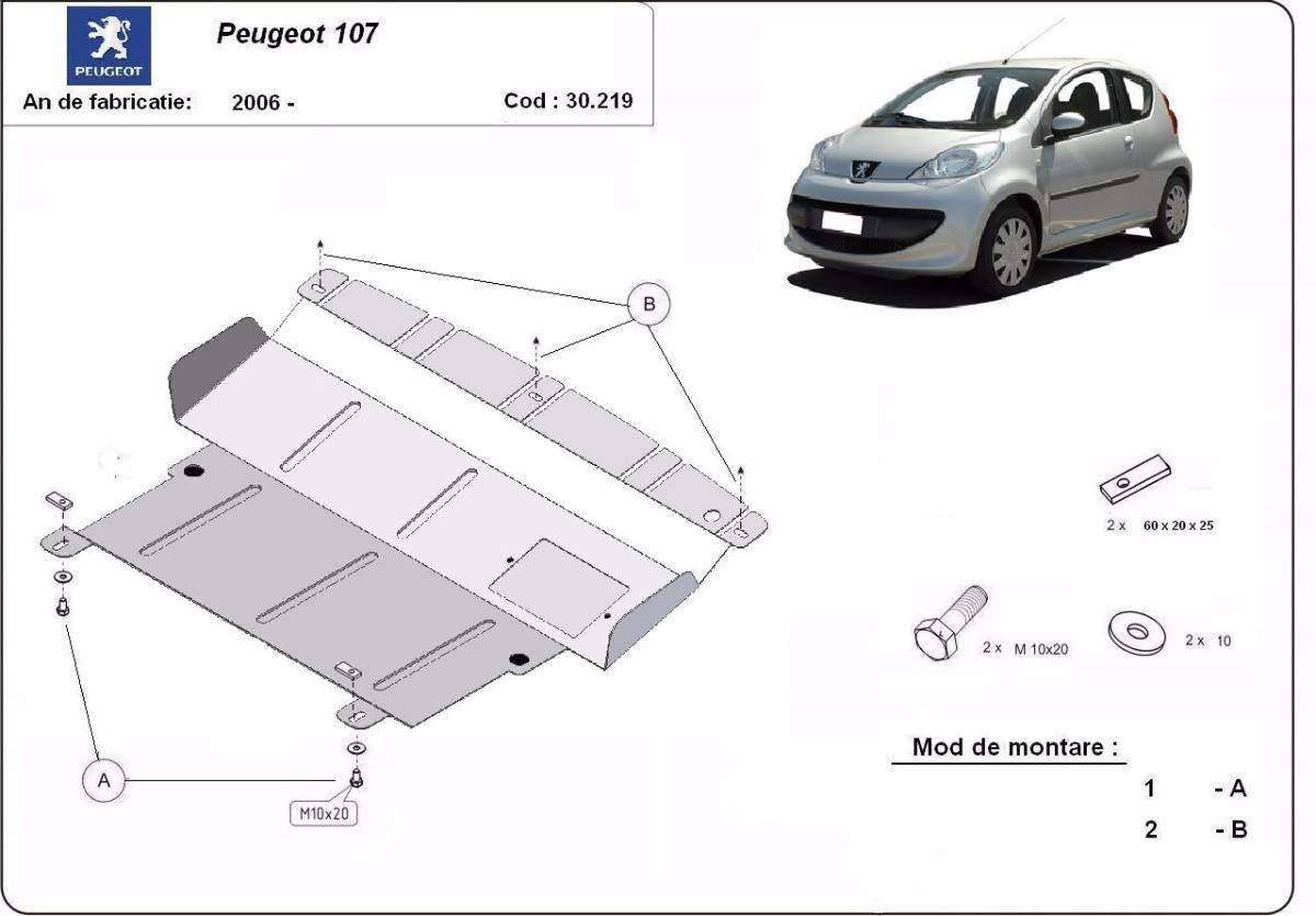 Cubre cárter metálico Peugeot 107 (2006-2014) a medida