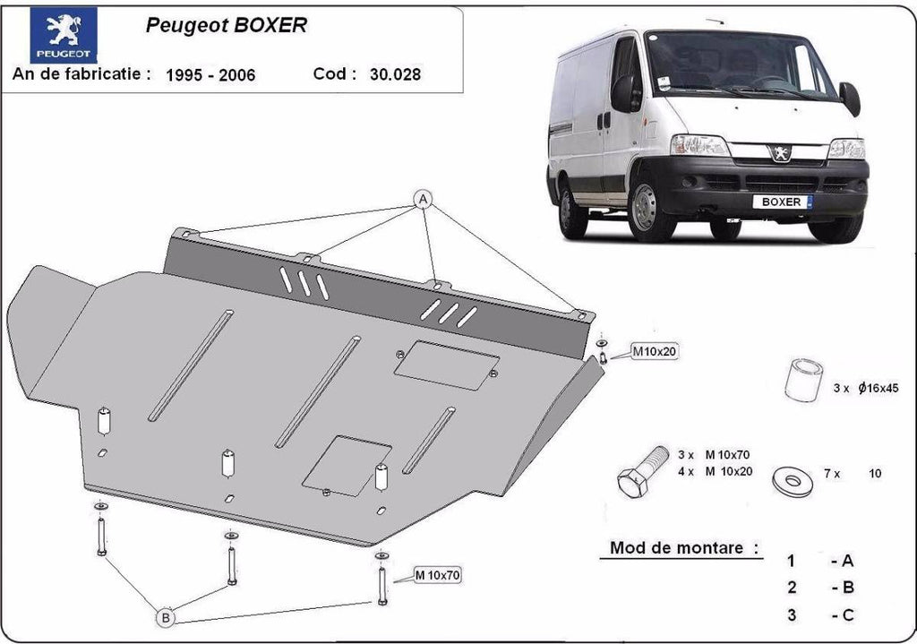 Cubre cárter metálico Peugeot Boxer (1996-2006) a medida