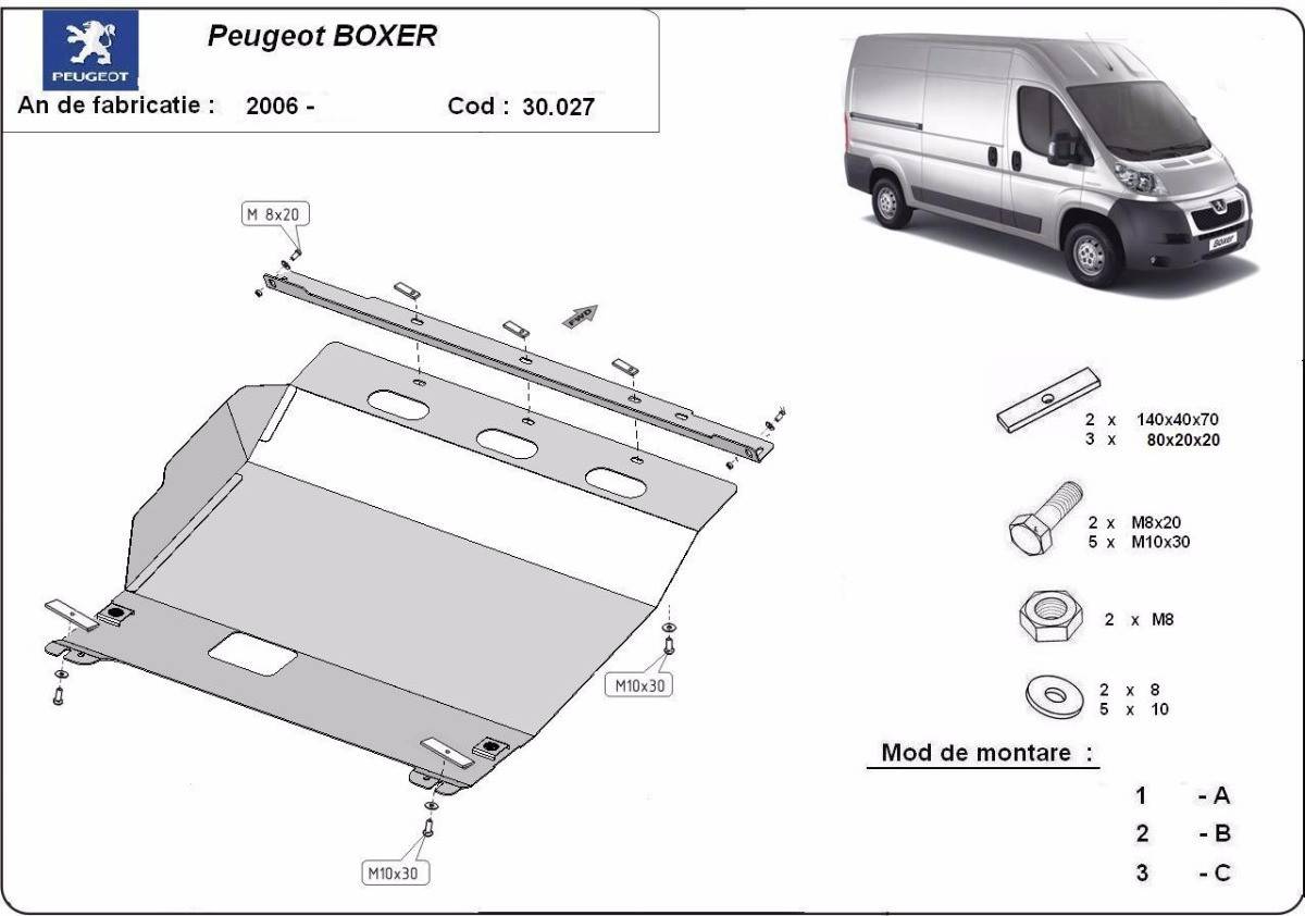 Cubre cárter metálico Peugeot Boxer (2006-2022) a medida
