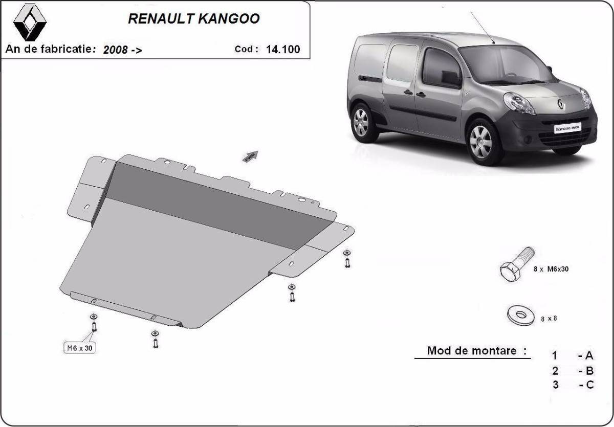 Cubre cárter metálico Renault Kangoo (2008-2021) a medida