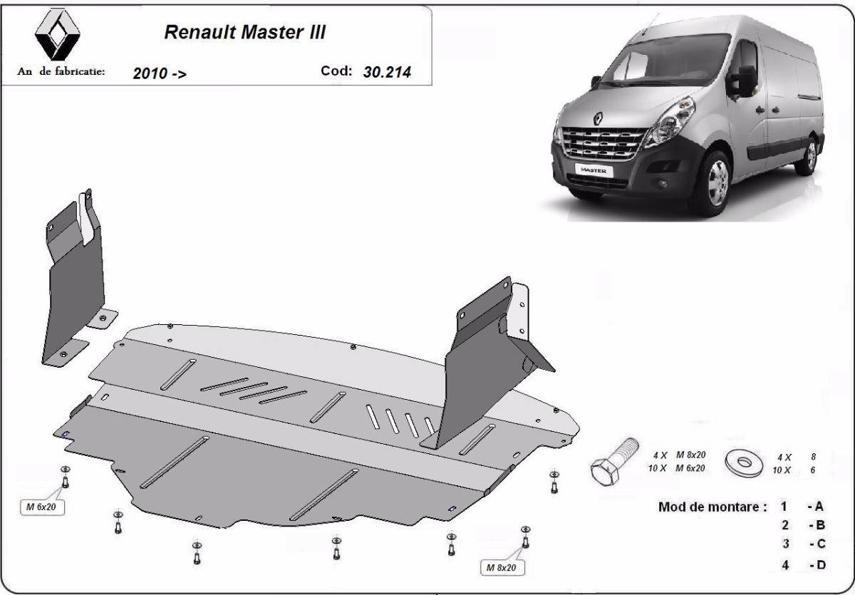 Cubre cárter metálico Renault Master 3 (2010-2022) a medida