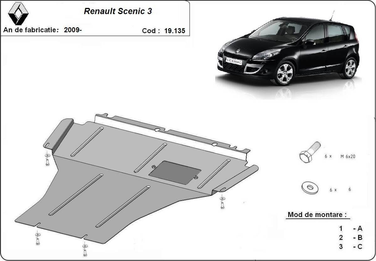 Cubre cárter metálico Renault Scenic 3 (2009-2015) a medida